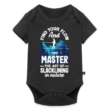 Find your flow and master the art of slacklining - Baby Premium short-sleeve bodysuit - black - Front