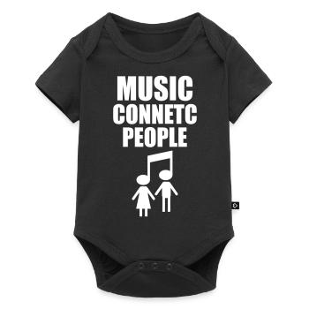 Music Connetc People - Baby Premium Kurzarmbody - Schwarz - Vorne