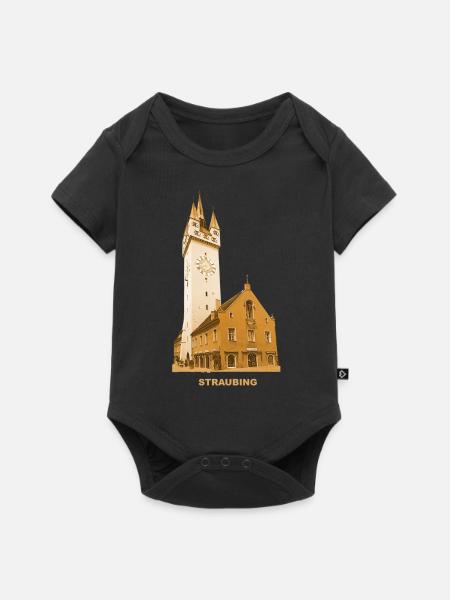 Straubing Rathaus Niederbayern Ostbayern - Baby Premium Kurzarmbody - Schwarz