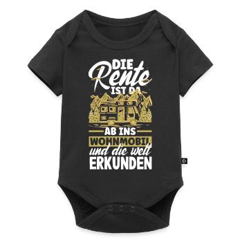 Die Rente ist da, ab ins Wohnmobil und die Welt - Baby Premium Kurzarmbody - Schwarz - Vorne