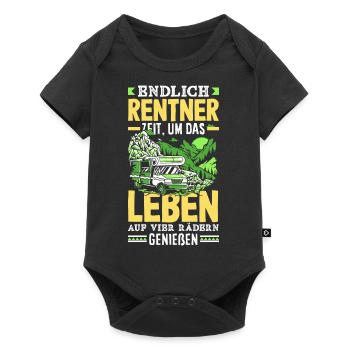 Endlich Rentner Zeit das Leben auf vier Rädern zu - Baby Premium Kurzarmbody - Schwarz - Vorne