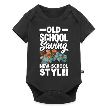 Old-School Saving New-School Style - Body à manches courtes Premium Bébé - noir - Devant