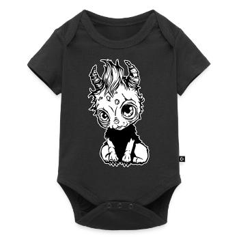 Niedliches Baby-Zombie-Einhorn - Baby Premium Kurzarmbody - Schwarz - Vorne