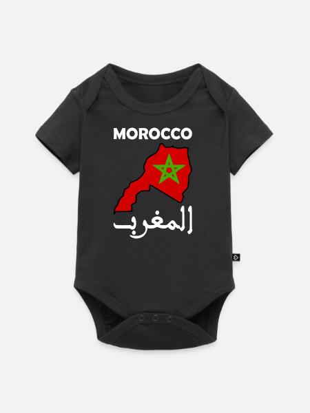 Marokko - Baby Premium Kurzarmbody - Schwarz
