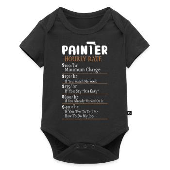 Painter Hourly Rate Profession Job - Baby Premium short-sleeve bodysuit - black - Front