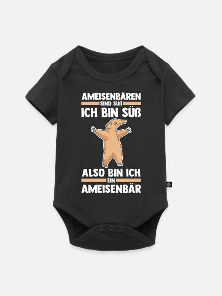 Ameisenbär - Baby Premium Kurzarmbody - Schwarz