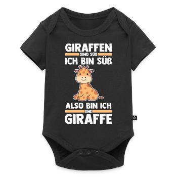 Giraffe Giraffen - Baby Premium Kurzarmbody - Schwarz - Vorne