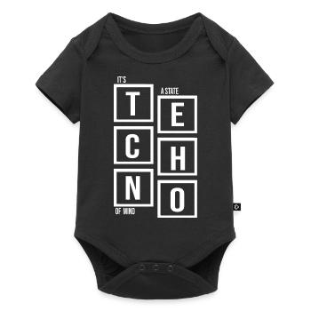 Techno it s a state of mind quote - Baby Premium short-sleeve bodysuit - black - Front