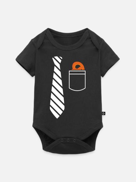 Neck Tie design - Baby Premium Kurzarmbody - Schwarz