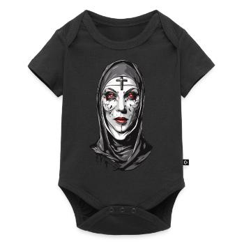 Creepy Vampire Nun Halloween Design - Baby Premium short-sleeve bodysuit - black - Front