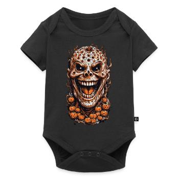 Creepy Halloween Pumpkin Trypophobia Design - Baby Premium short-sleeve bodysuit - black - Front