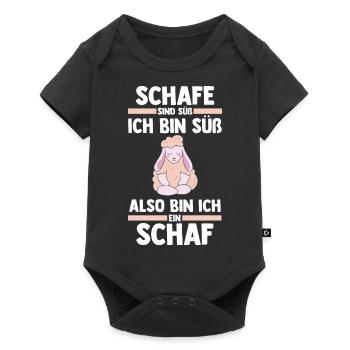 Landwirt Schäfer Bauernhof Schafe - Baby Premium Kurzarmbody - Schwarz - Vorne