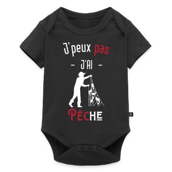 j'peux pas j'ai pêche - Body à manches courtes Premium Bébé - noir - Devant