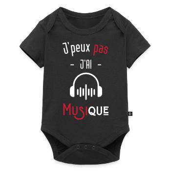 j'peux pas j'ai musique - Body à manches courtes Premium Bébé - noir - Devant