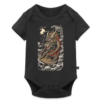 Ramen Dragon Ukiyo-E Kanji Japan Art Design - Baby Premium short-sleeve bodysuit - black - Front