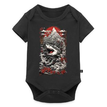 Ukiyo-e Shark Japanese Waves Art Sea Shark - Baby Premium short-sleeve bodysuit - black - Front