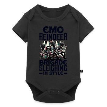 Emo Reindeer Brigade Sleighing in Style Emocore - Baby Premium short-sleeve bodysuit - black - Front