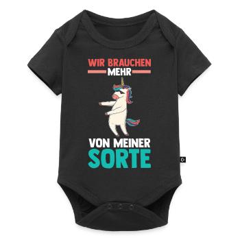 Einhorn Wir brauchen mehr von meiner Sorte - Baby Premium Kurzarmbody - Schwarz - Vorne