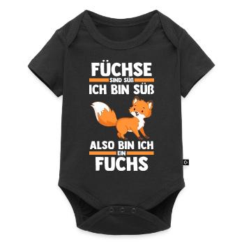 Fuchs - Baby Premium Kurzarmbody - Schwarz - Vorne