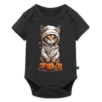 Cute Mummies Cat Halloween Cats Design - Baby Premium short-sleeve bodysuit - black - Front