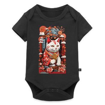 Japanese Cats Lucky Charms Cat Lovers - Baby Premium short-sleeve bodysuit - black - Front