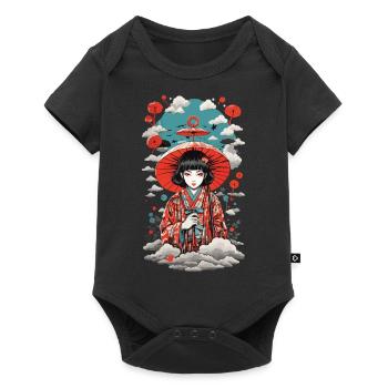 Japan Yokai Umbrella Vintage Dämon Art Style - Baby Premium Kurzarmbody - Schwarz - Vorne