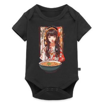 Ramen Esthétique Rétro Soupe de nouilles Streetwear Design - Body à manches courtes Premium Bébé - noir - Devant