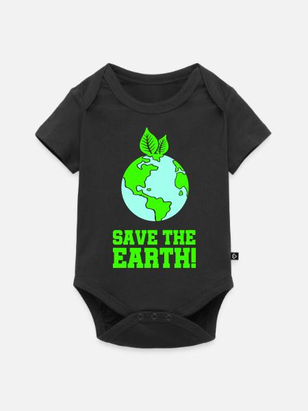 save the earth - Baby Premium Kurzarmbody - Schwarz