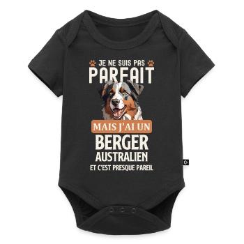 Berger australien chien doux - Body à manches courtes Premium Bébé - noir - Devant