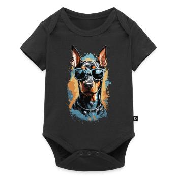 Doberman Dog Streetwear Dog Lover Look - Body à manches courtes Premium Bébé - noir - Devant