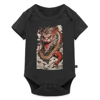 Asian Dragon Japan Style Streetwear Retro - Baby Premium short-sleeve bodysuit - black - Front