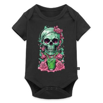 Gothique Weirdcore Roses crâne occulte Dia de Muertos - Body à manches courtes Premium Bébé - noir - Devant