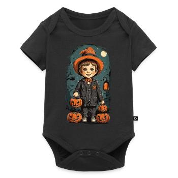 Rétro Halloween Kid Trick or Treat Design - Body à manches courtes Premium Bébé - noir - Devant
