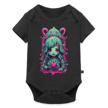 Kawaii Gothic Okkulte Magie Weirdcore Liebe Design - Baby Premium Kurzarmbody - Schwarz - Vorne