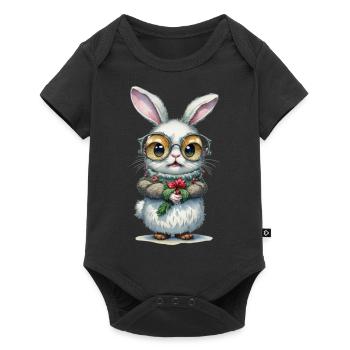 Lapin de Noël - Body à manches courtes Premium Bébé - noir - Devant