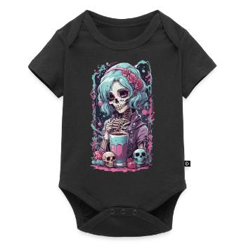 E-girl Pastel Goth Anime Kawaii Dia de Muertos - Body à manches courtes Premium Bébé - noir - Devant