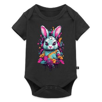 Occulte Gothique Lapin Pastel e-girl Streetwear - Body à manches courtes Premium Bébé - noir - Devant