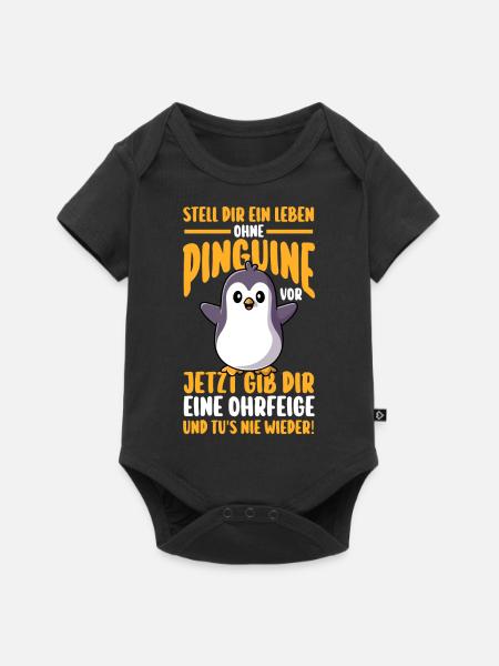 Pinguin - Baby Premium Kurzarmbody - Schwarz