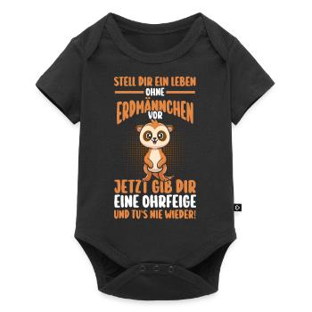 Erdmännchen - Baby Premium Kurzarmbody - Schwarz - Vorne