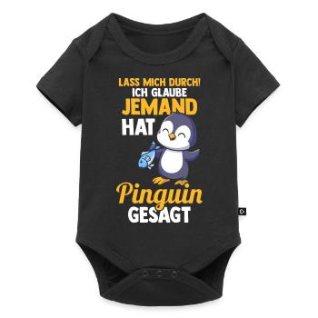 Pinguin - Baby Premium Kurzarmbody - Schwarz - Vorne