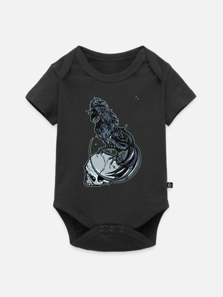 Hahn // Angry Rooster - Baby Premium Kurzarmbody - Schwarz