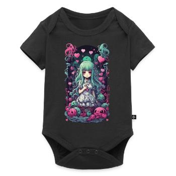 Kawaii Goth Anime Amour Manga Fille Design - Body à manches courtes Premium Bébé - noir - Devant