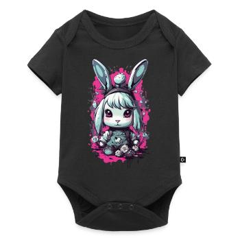 Goth Bunny Kawaii Pastel gothique Design - Body à manches courtes Premium Bébé - noir - Devant