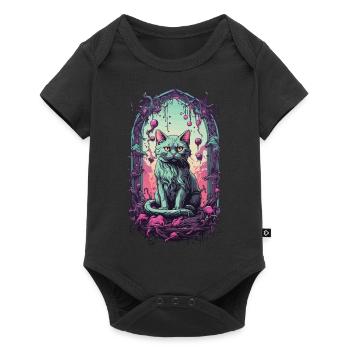Gothic Halloween Cats Underworld Monster Design - Baby Premium short-sleeve bodysuit - black - Front
