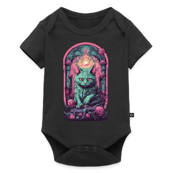 Gloomy Gothic Cat Halloween Aesthetic Cats - Baby Premium short-sleeve bodysuit - black - Front