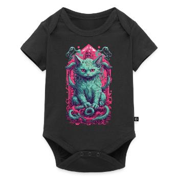 Creepy Demons Cat Halloween Underworld Design - Baby Premium short-sleeve bodysuit - black - Front