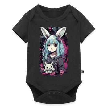 Kawaii Anime Bunny Goth Girl Manga Chic - Body à manches courtes Premium Bébé - noir - Devant