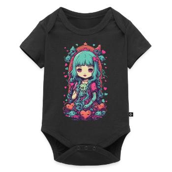 Weirdcore Goth Girl Occult Love Design - Baby Premium short-sleeve bodysuit - black - Front