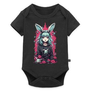 Kawaii Goth Anime lapin Dark Magic esthétique - Body à manches courtes Premium Bébé - noir - Devant