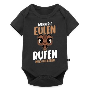 Eulen - Baby Premium Kurzarmbody - Schwarz - Vorne